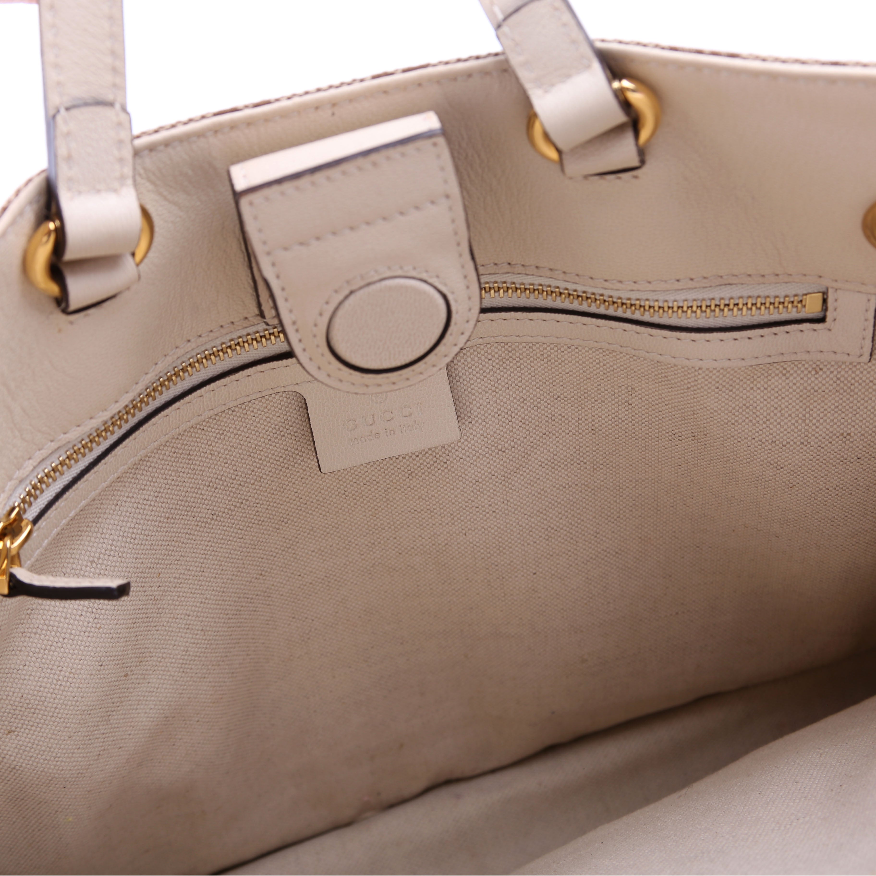621144 1955 Horsebit Large Tote White