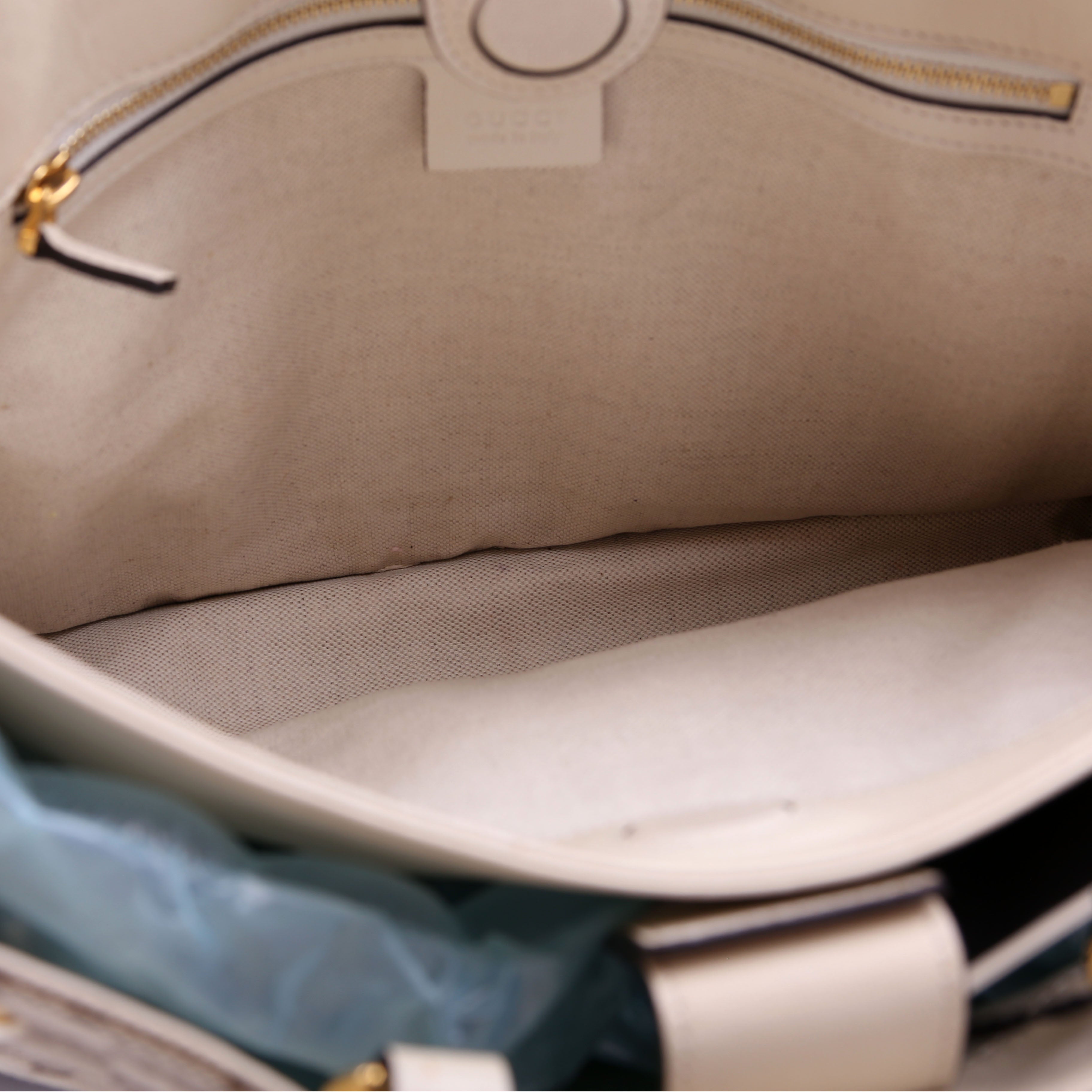 621144 1955 Horsebit Large Tote White