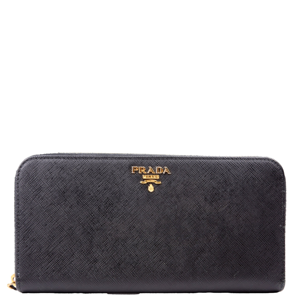 Saffiano Zip Around Wallet Black