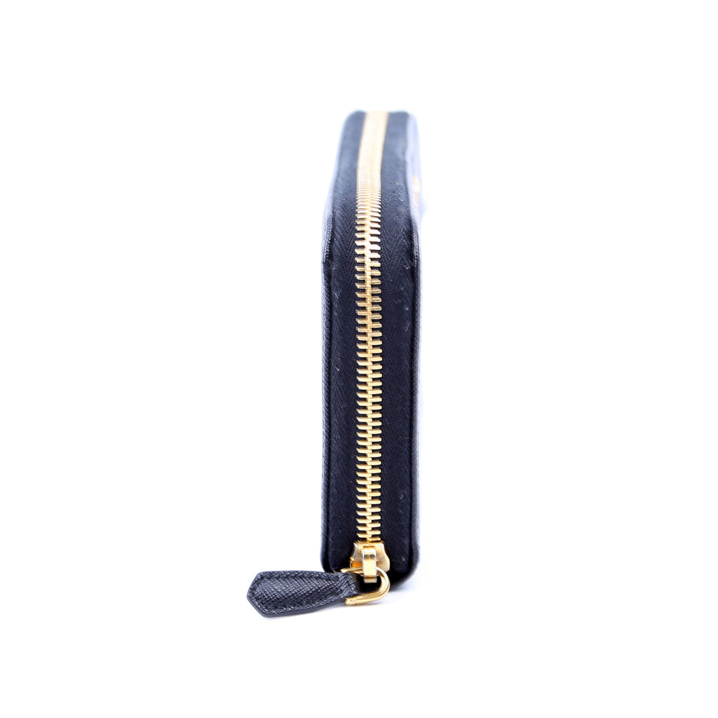 Saffiano Zip Around Wallet Black