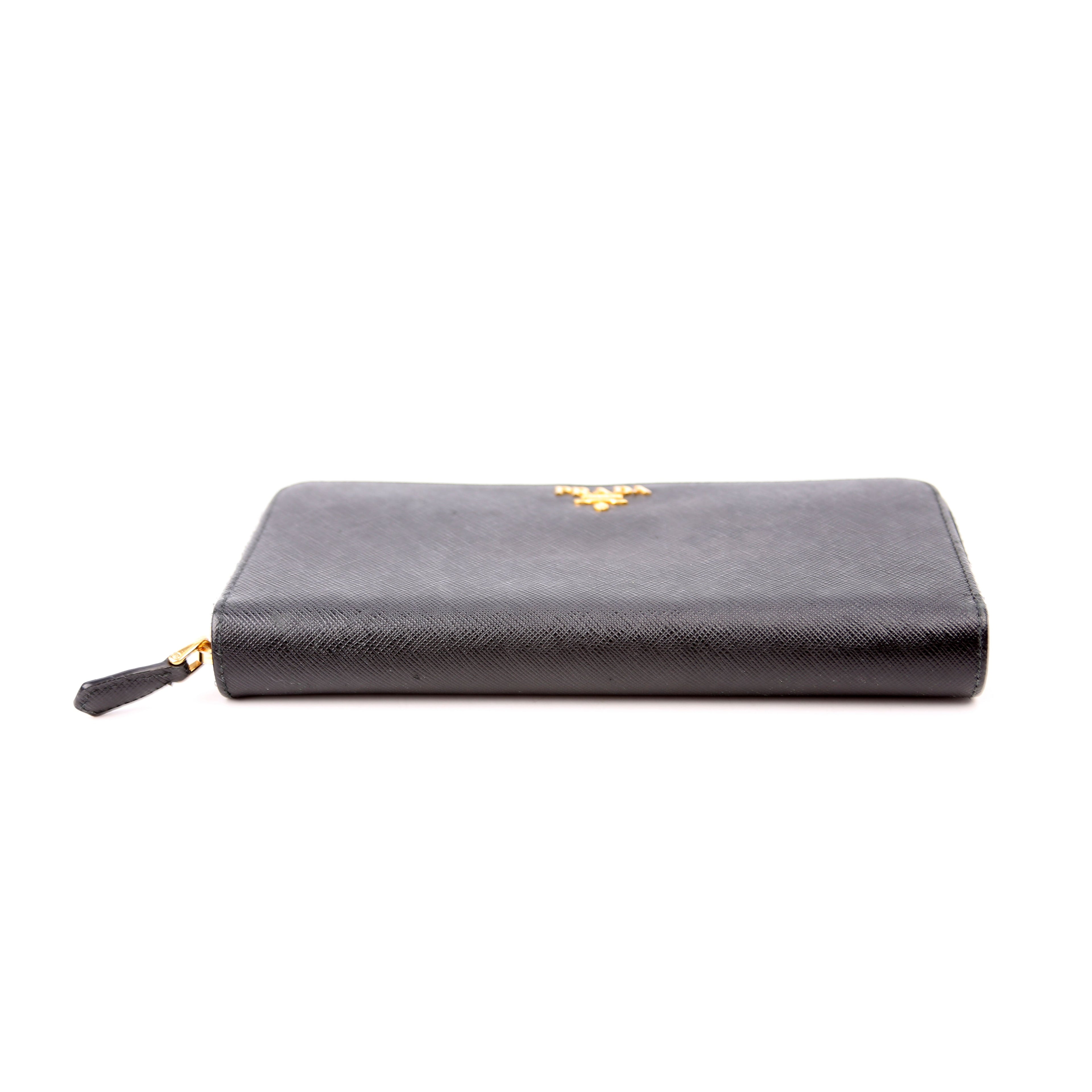 Saffiano Zip Around Wallet Black