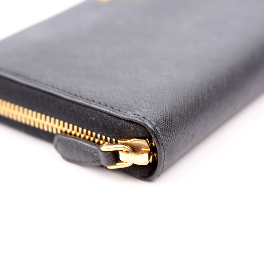 Saffiano Zip Around Wallet Black