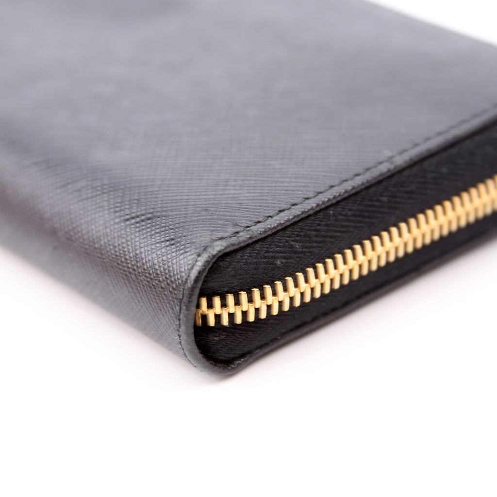 Saffiano Zip Around Wallet Black