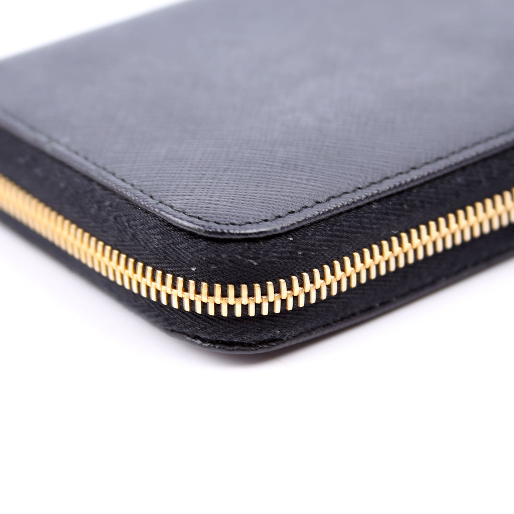 Saffiano Zip Around Wallet Black