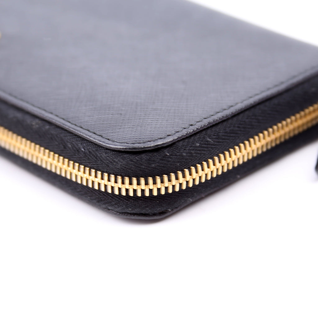 Saffiano Zip Around Wallet Black