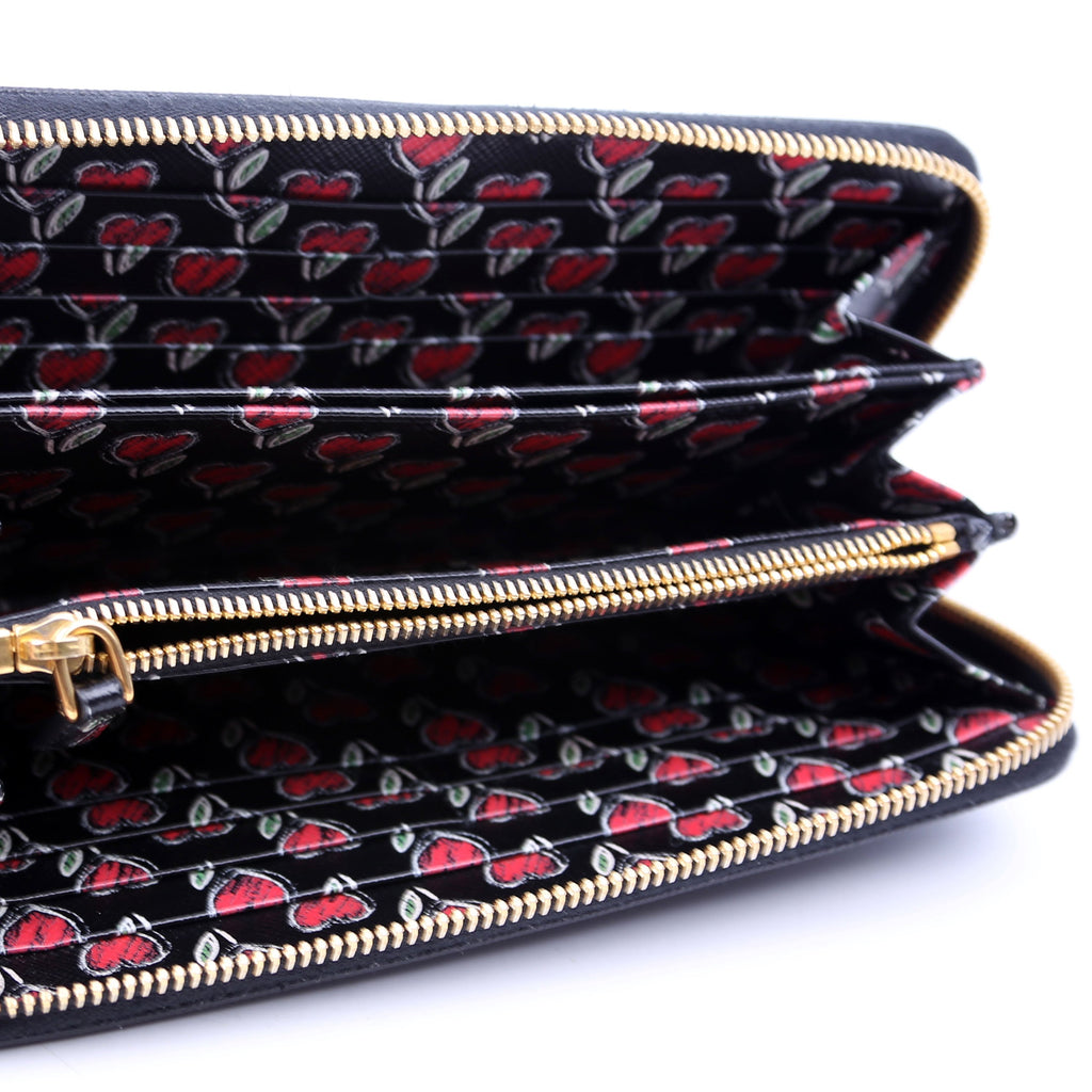 Saffiano Zip Around Wallet Black