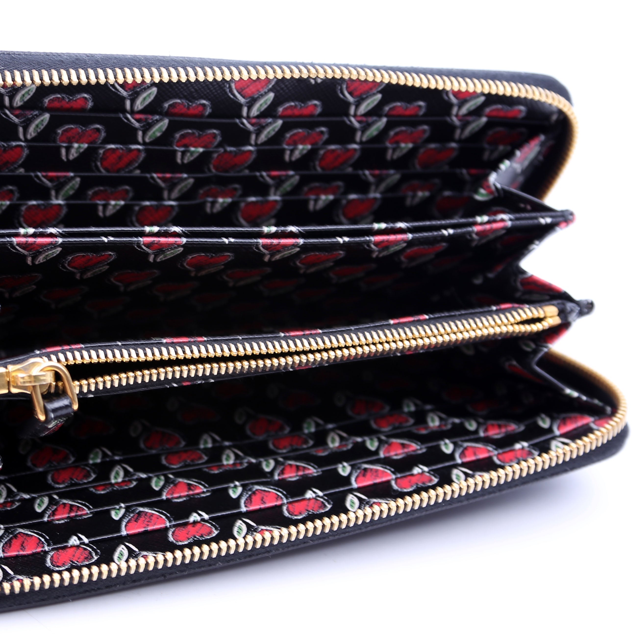 Saffiano Zip Around Wallet Black