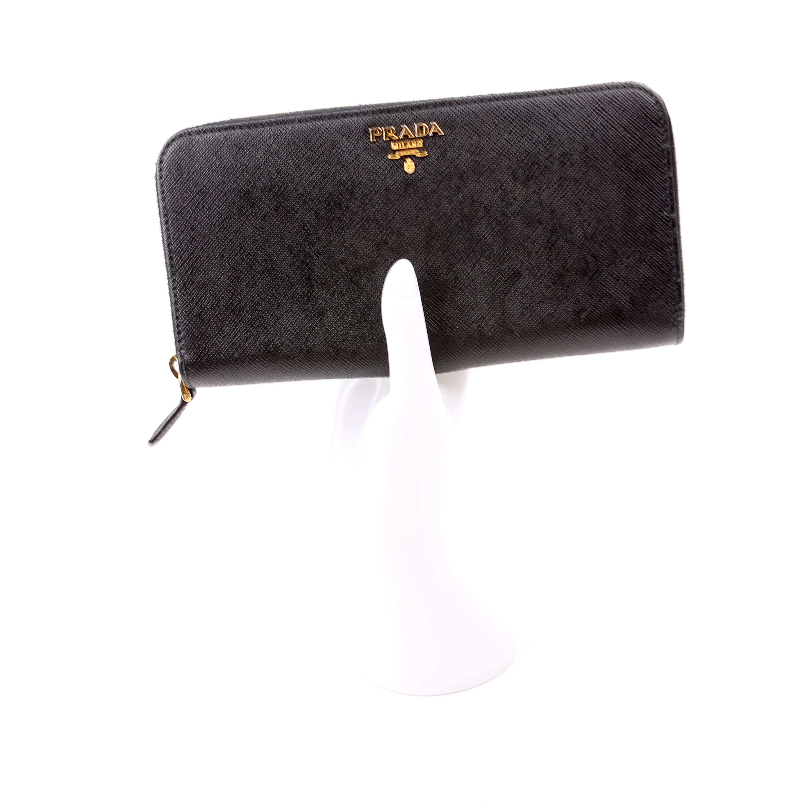 Saffiano Zip Around Wallet Black