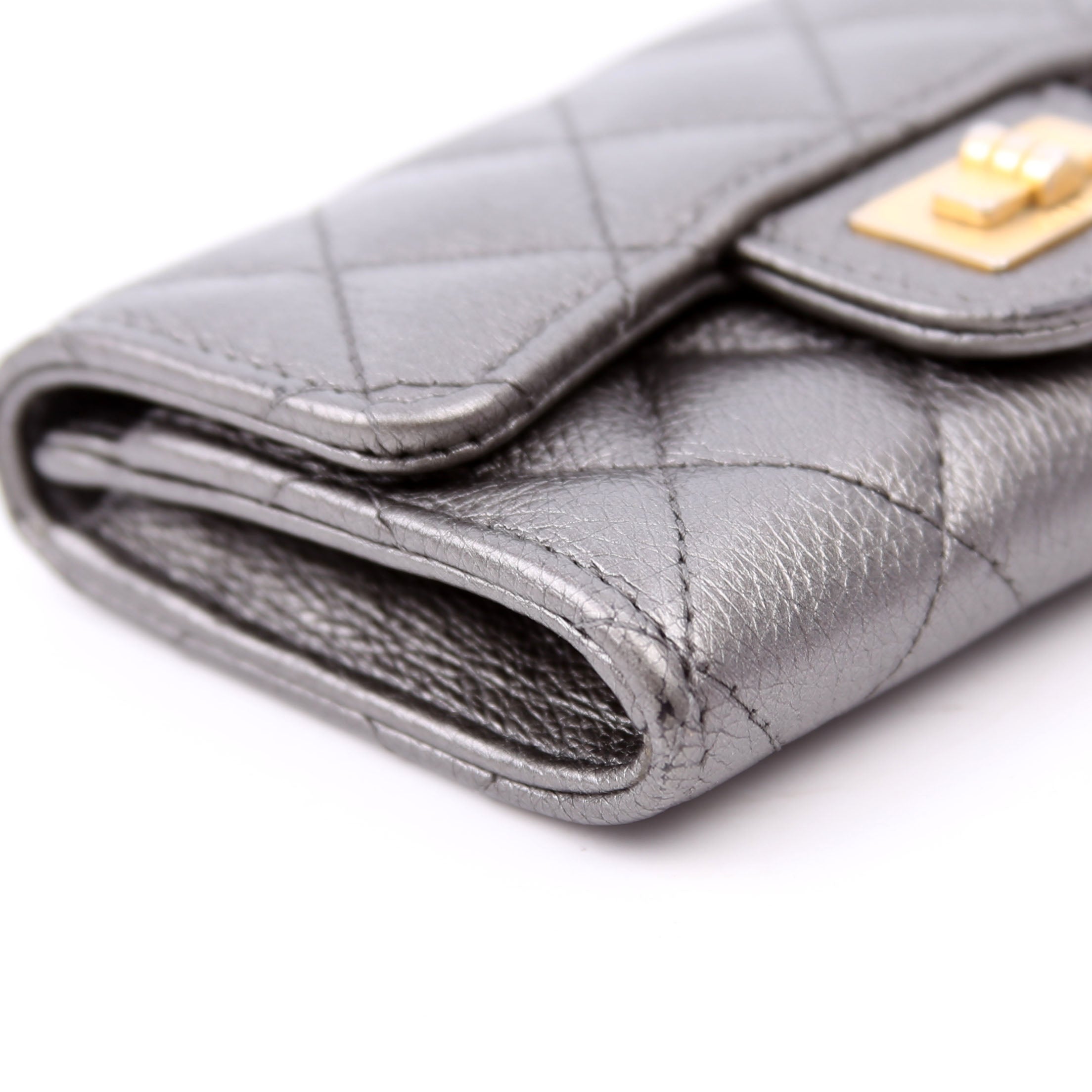 Reissue Flap Card Holder Caviar 24M Silver