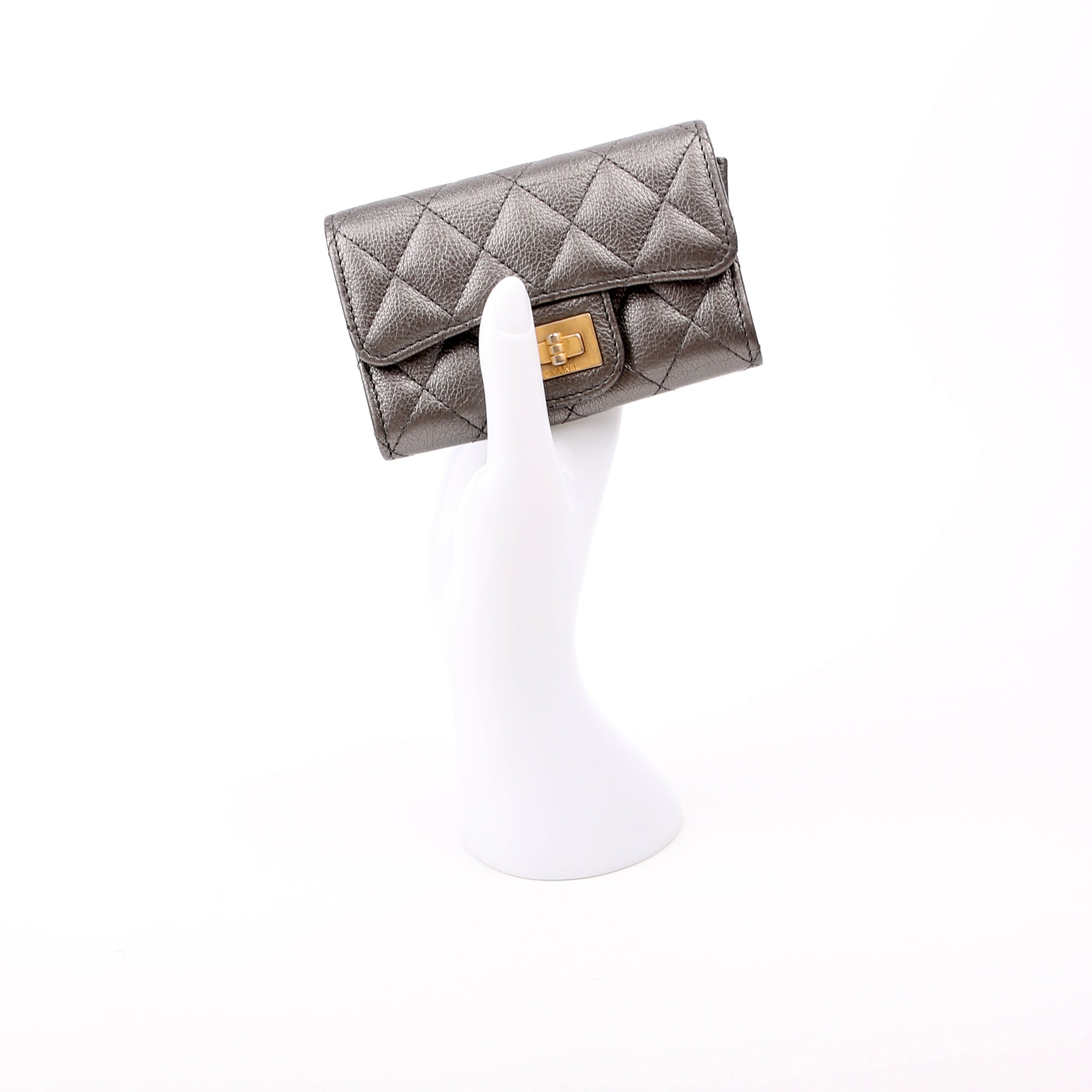 Reissue Flap Card Holder Caviar 24M Silver