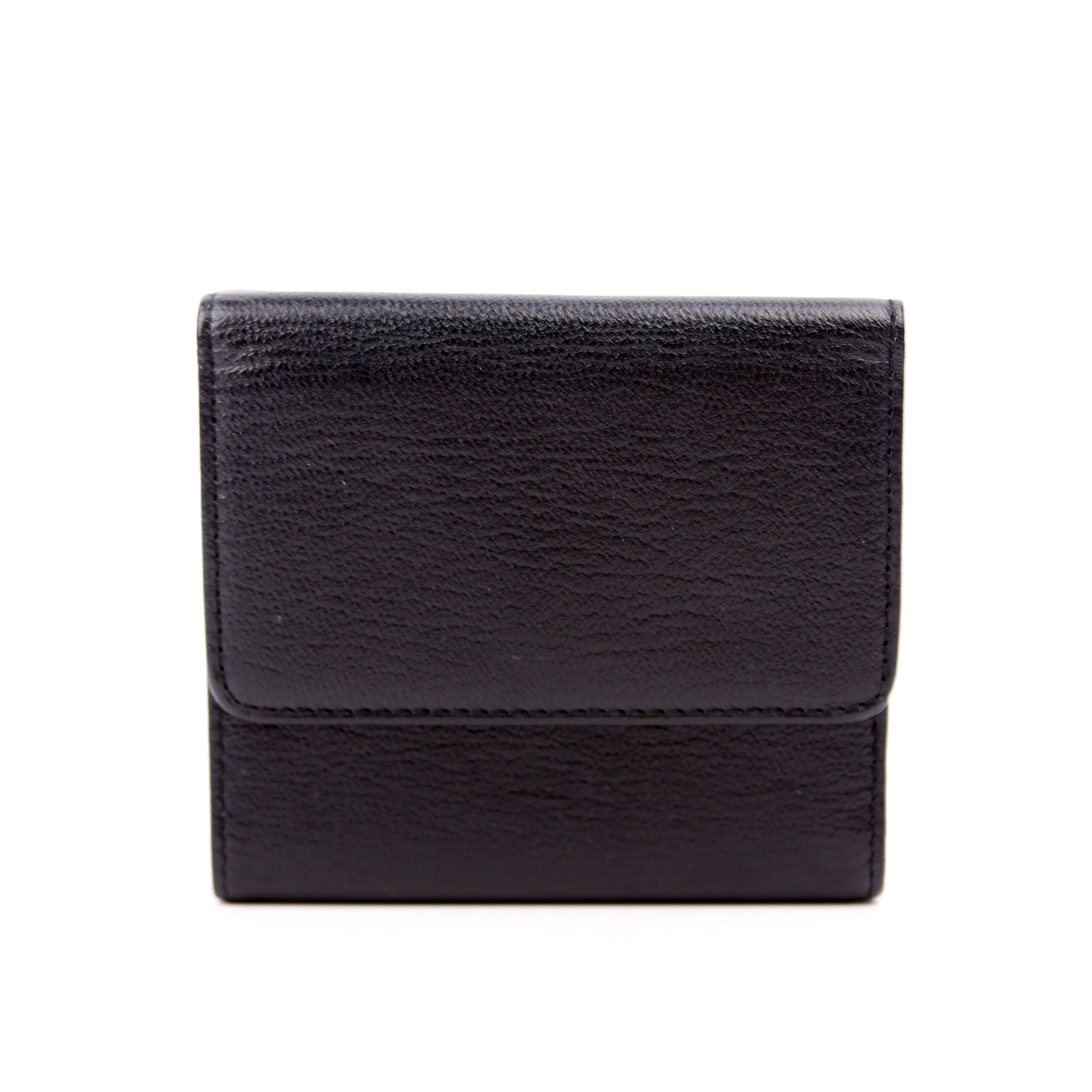 CC Double Sided Compact Wallet Goatskin Black
