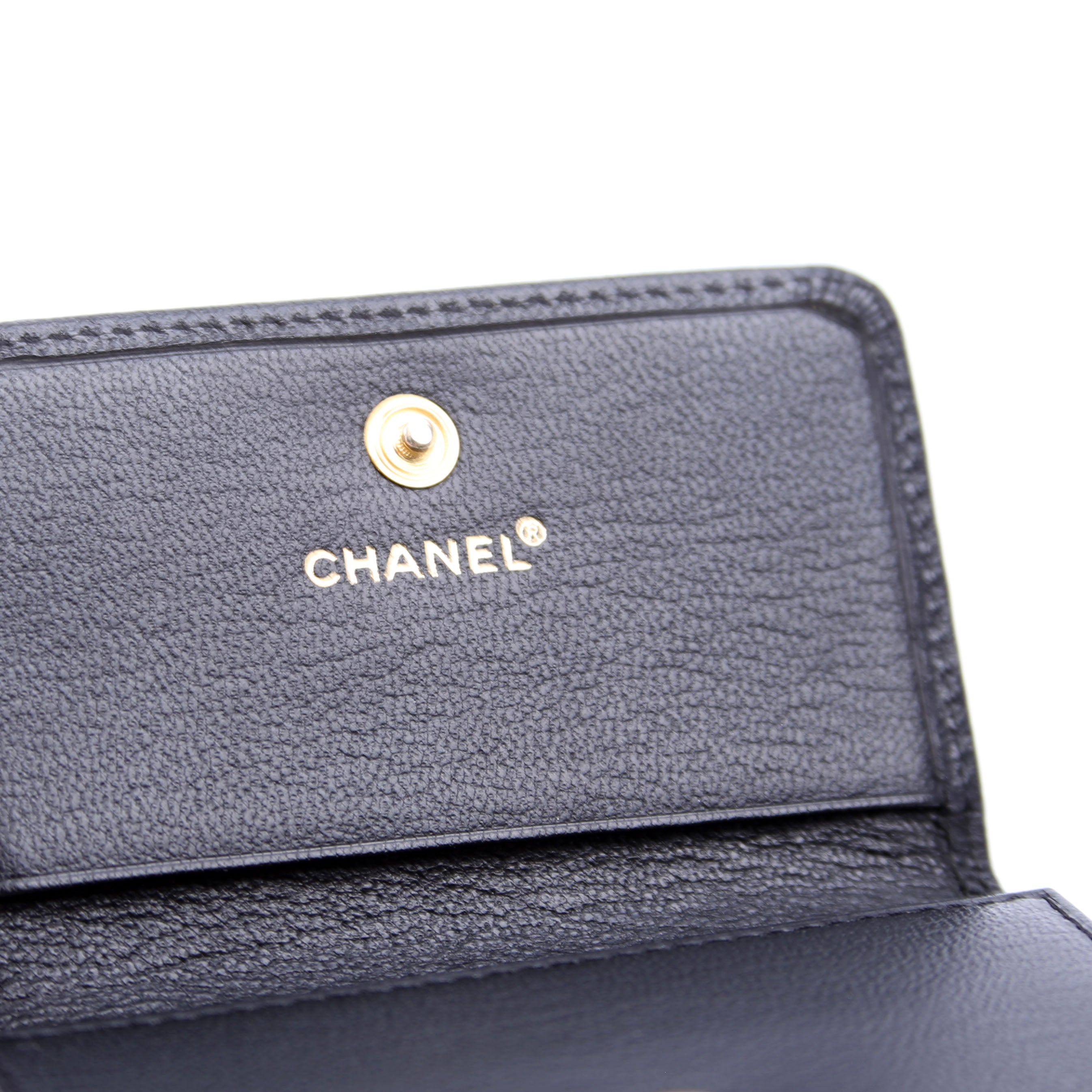 CC Double Sided Compact Wallet Goatskin Black