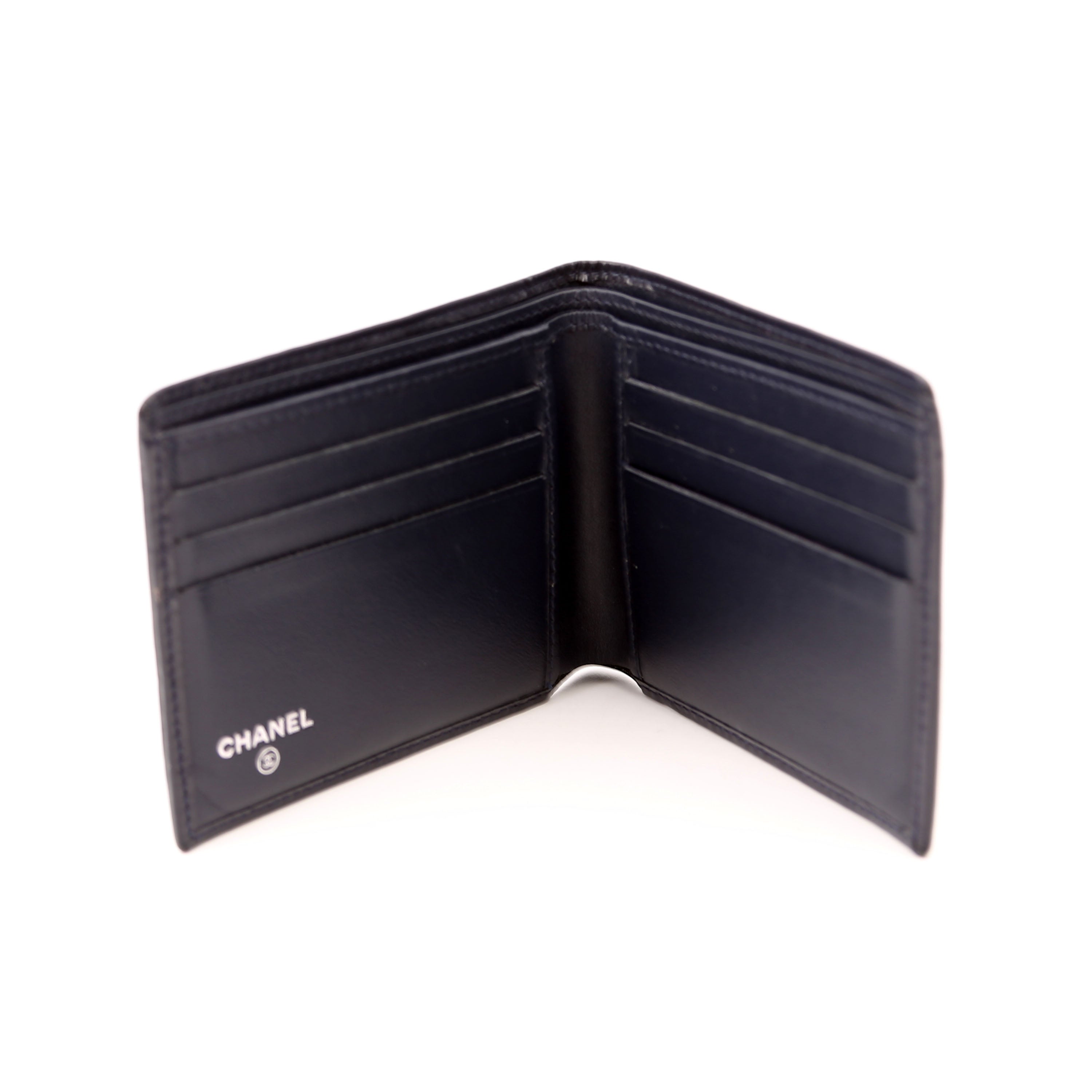 CC Mens Bifold Wallet Lambskin 30M Navy