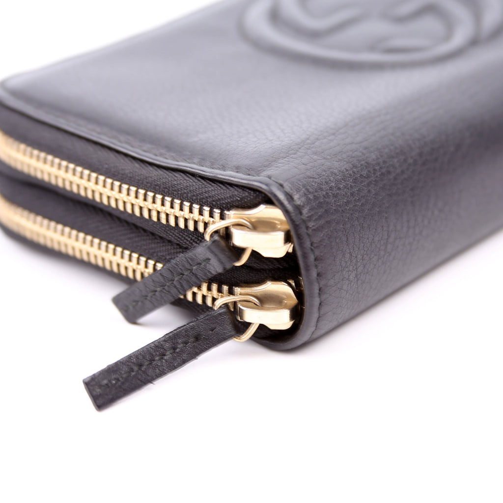 306016 Soho Double Zip Wallet Black