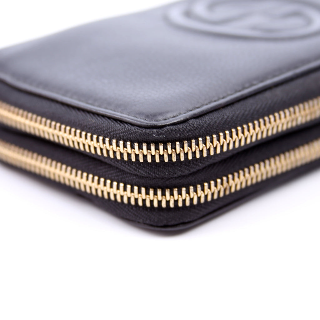 306016 Soho Double Zip Wallet Black