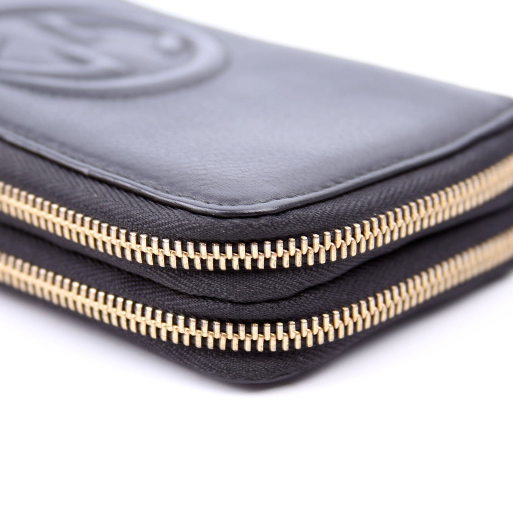 306016 Soho Double Zip Wallet Black