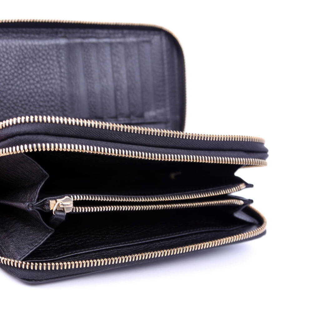 306016 Soho Double Zip Wallet Black