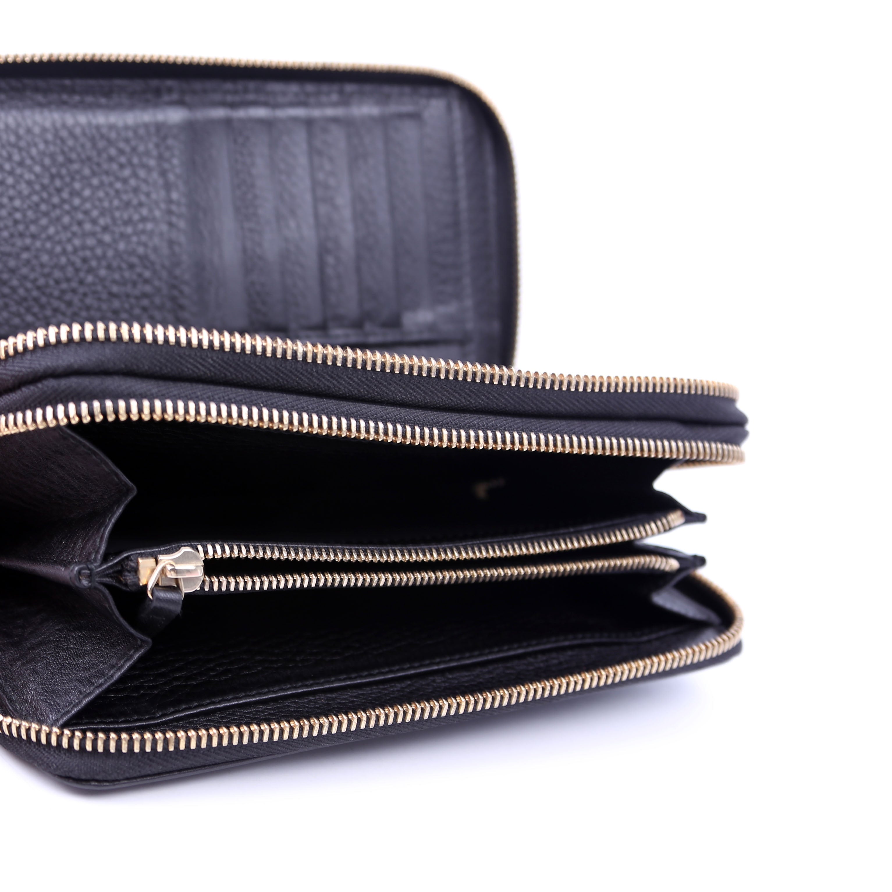306016 Soho Double Zip Wallet Black