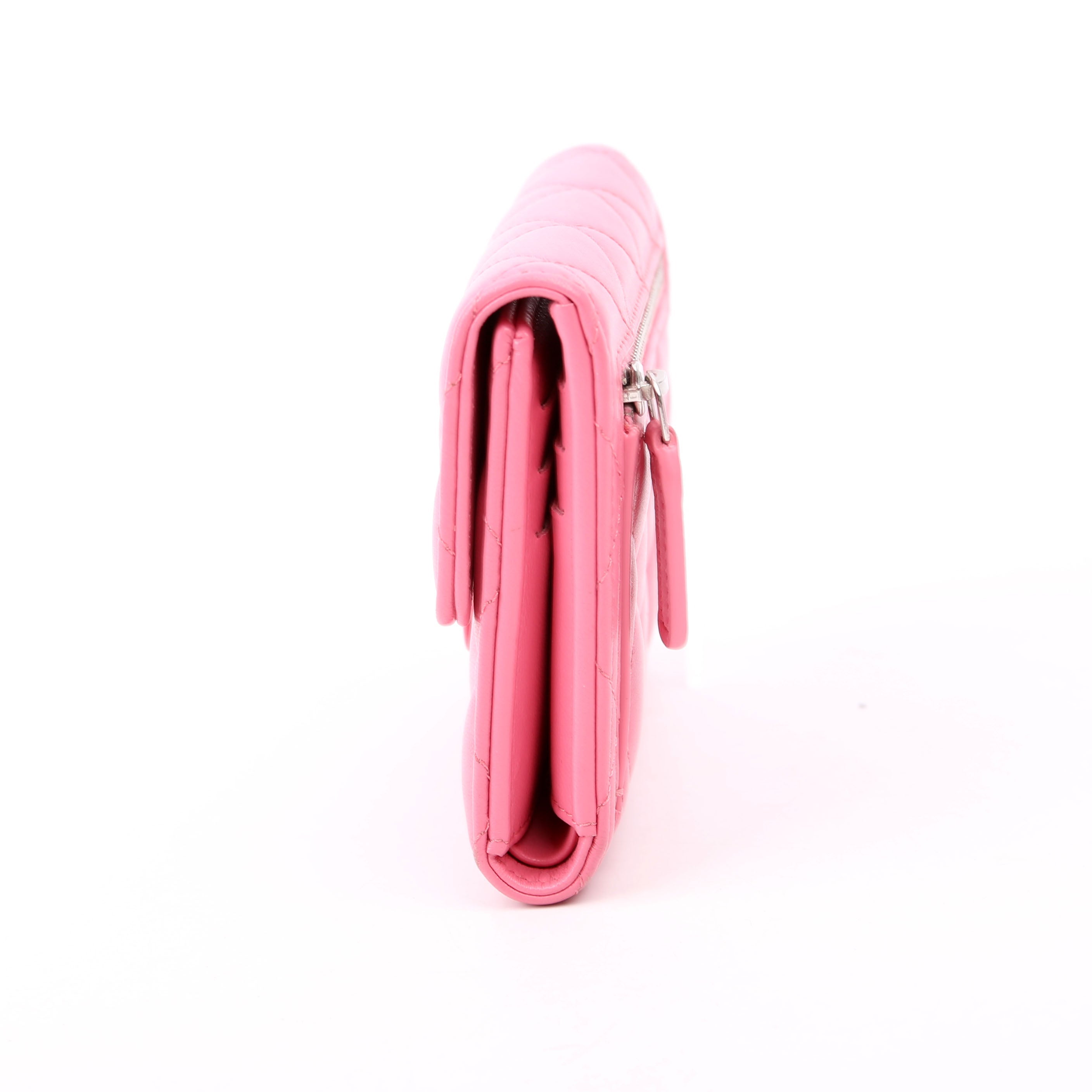 Classic Compact Flap Wallet Lambskin Pink