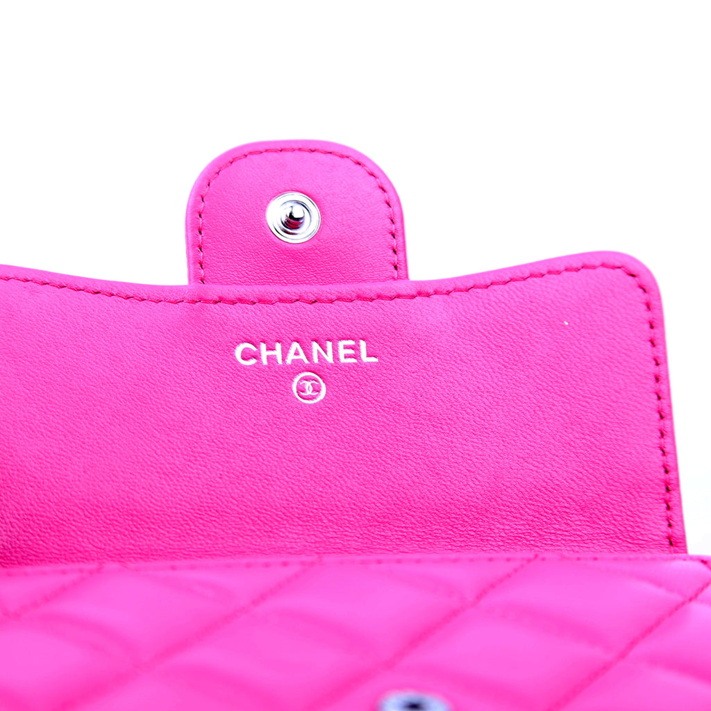 Classic Compact Flap Wallet Lambskin Pink