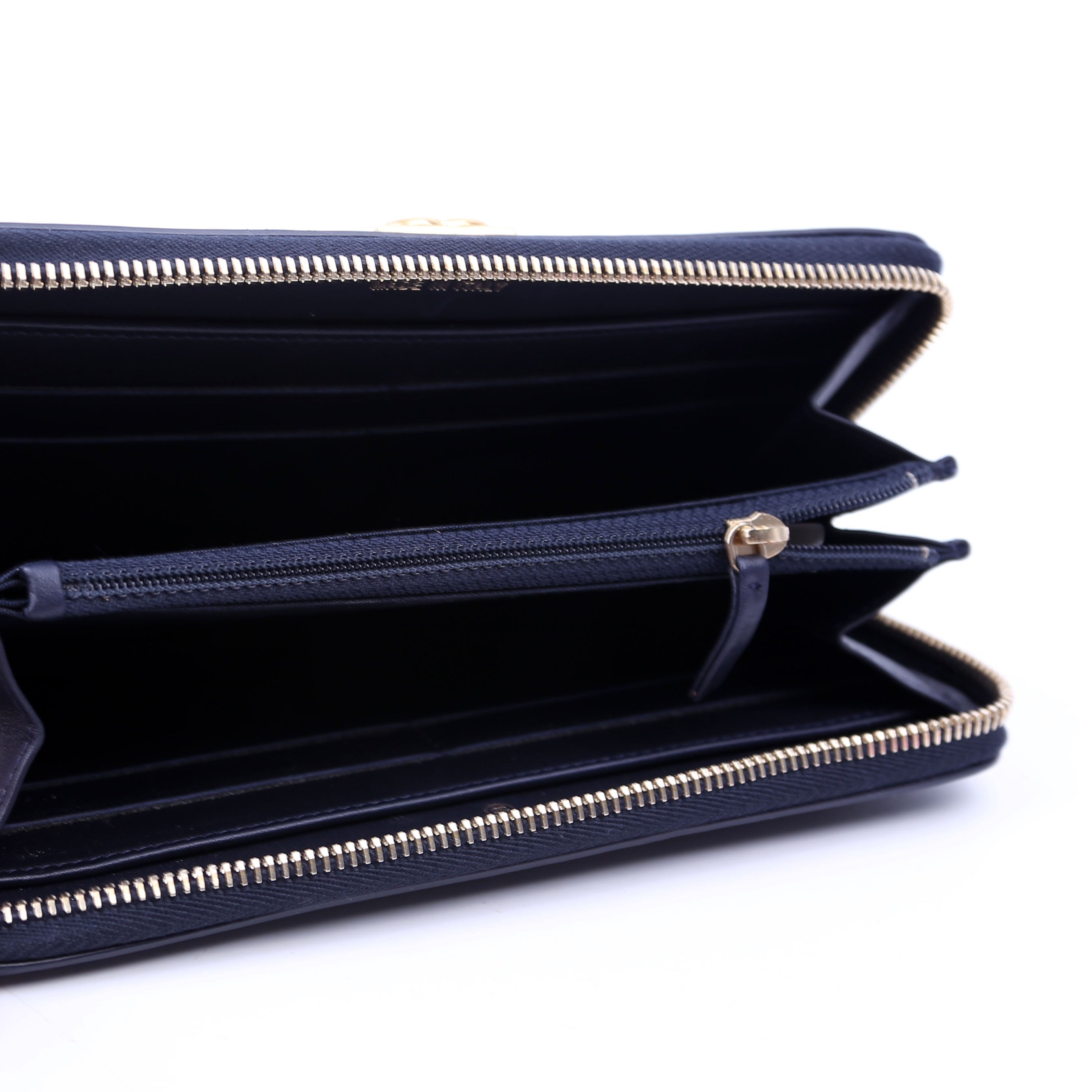 Boy Wallet Zip Around V-Stitch Long Navy