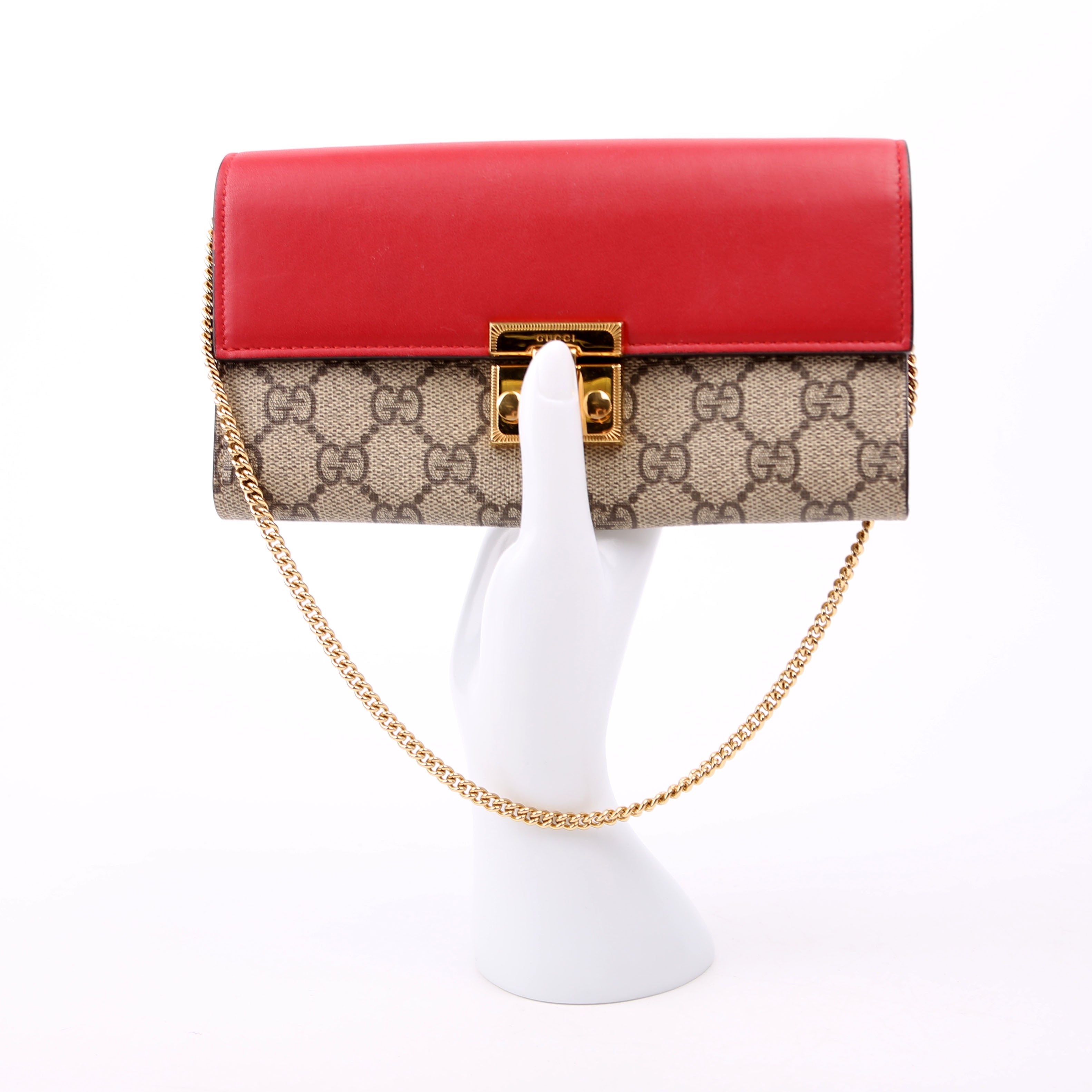 453506 Padlock Chain Wallet Red