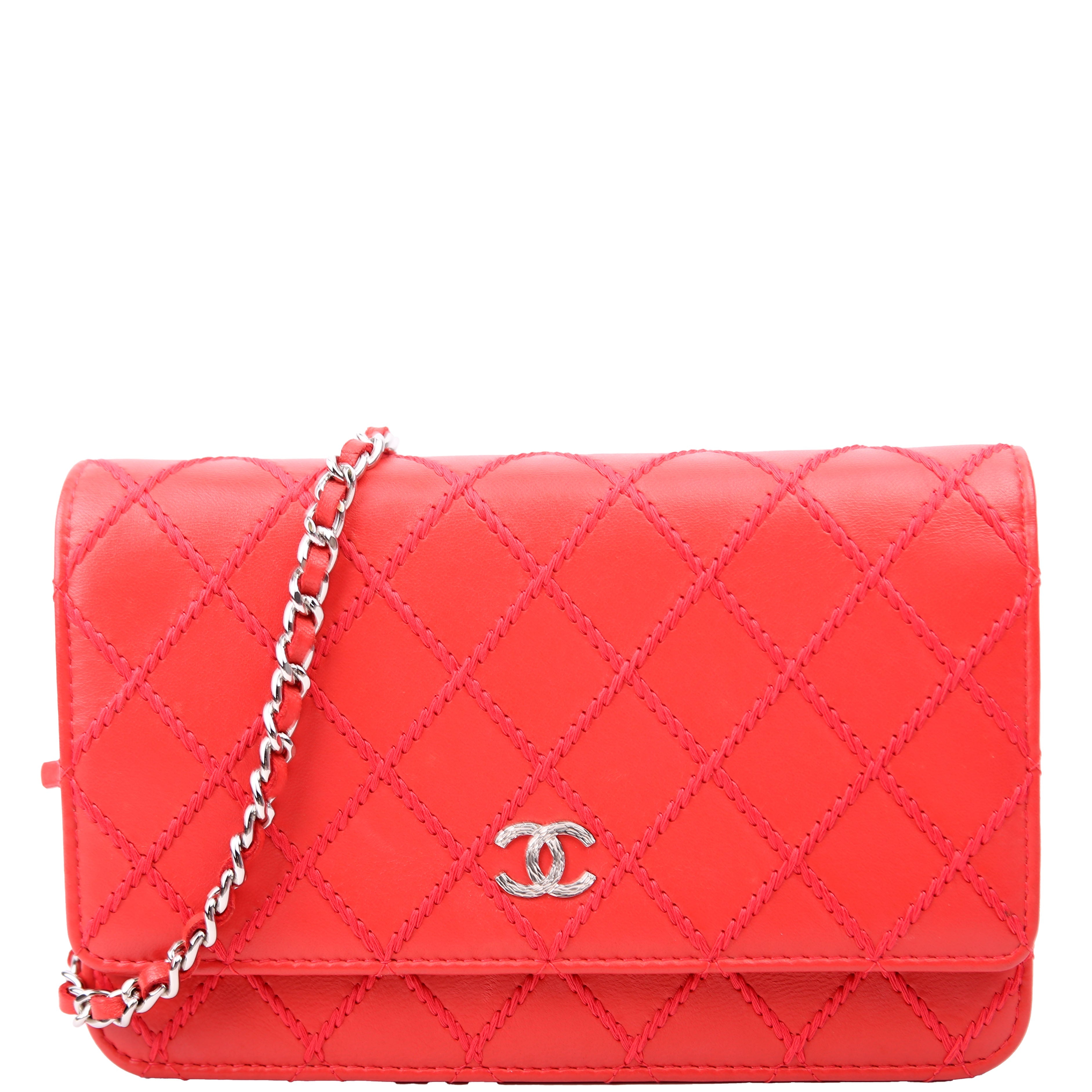WOC Diamond Stitch Calfskin Red