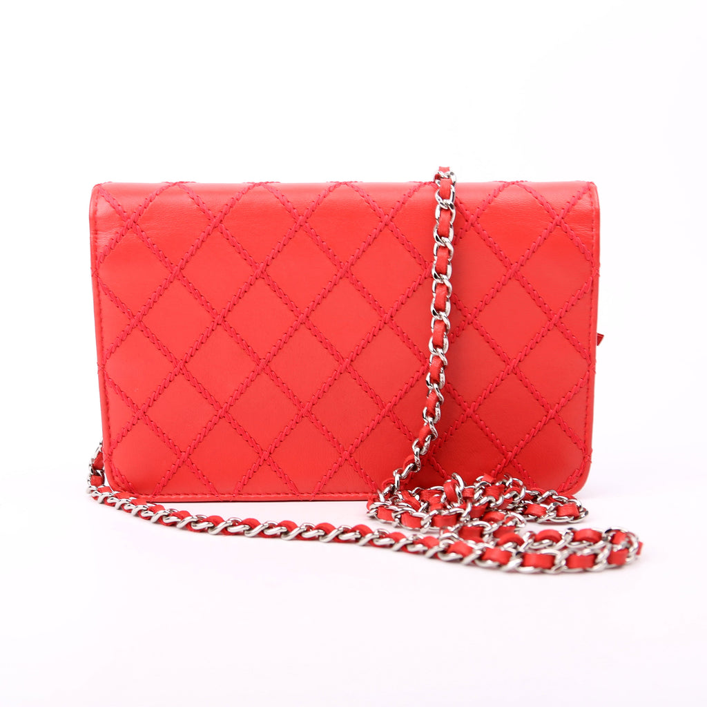 WOC Diamond Stitch Calfskin Red