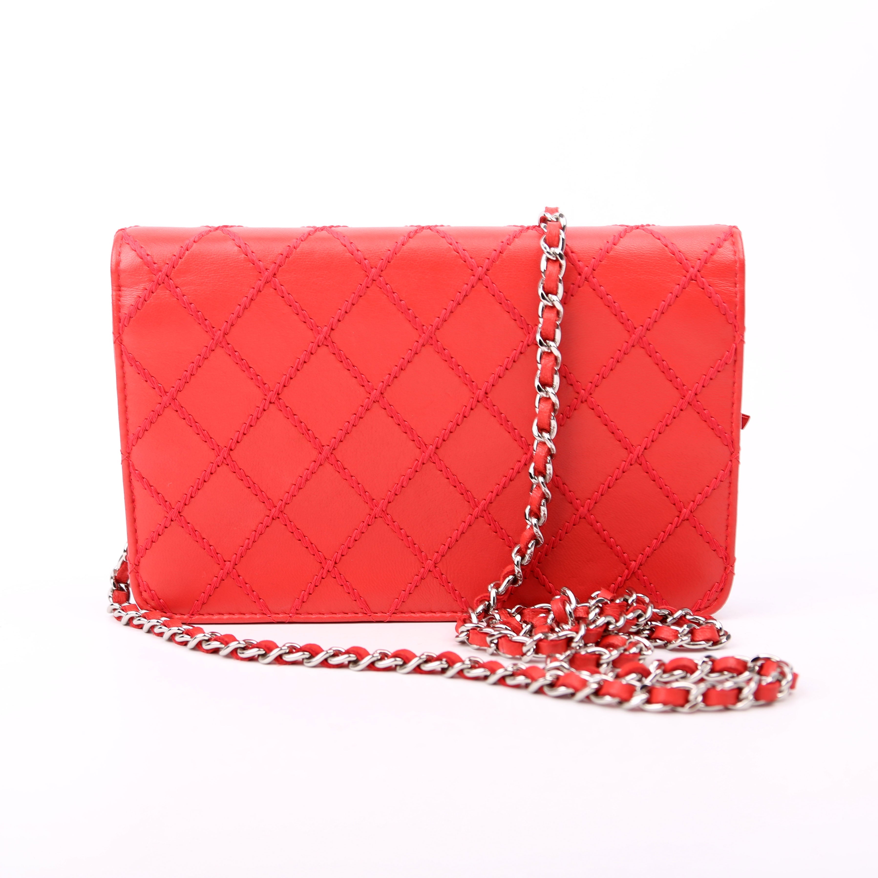 WOC Diamond Stitch Calfskin Red