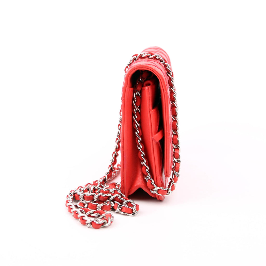WOC Diamond Stitch Calfskin Red