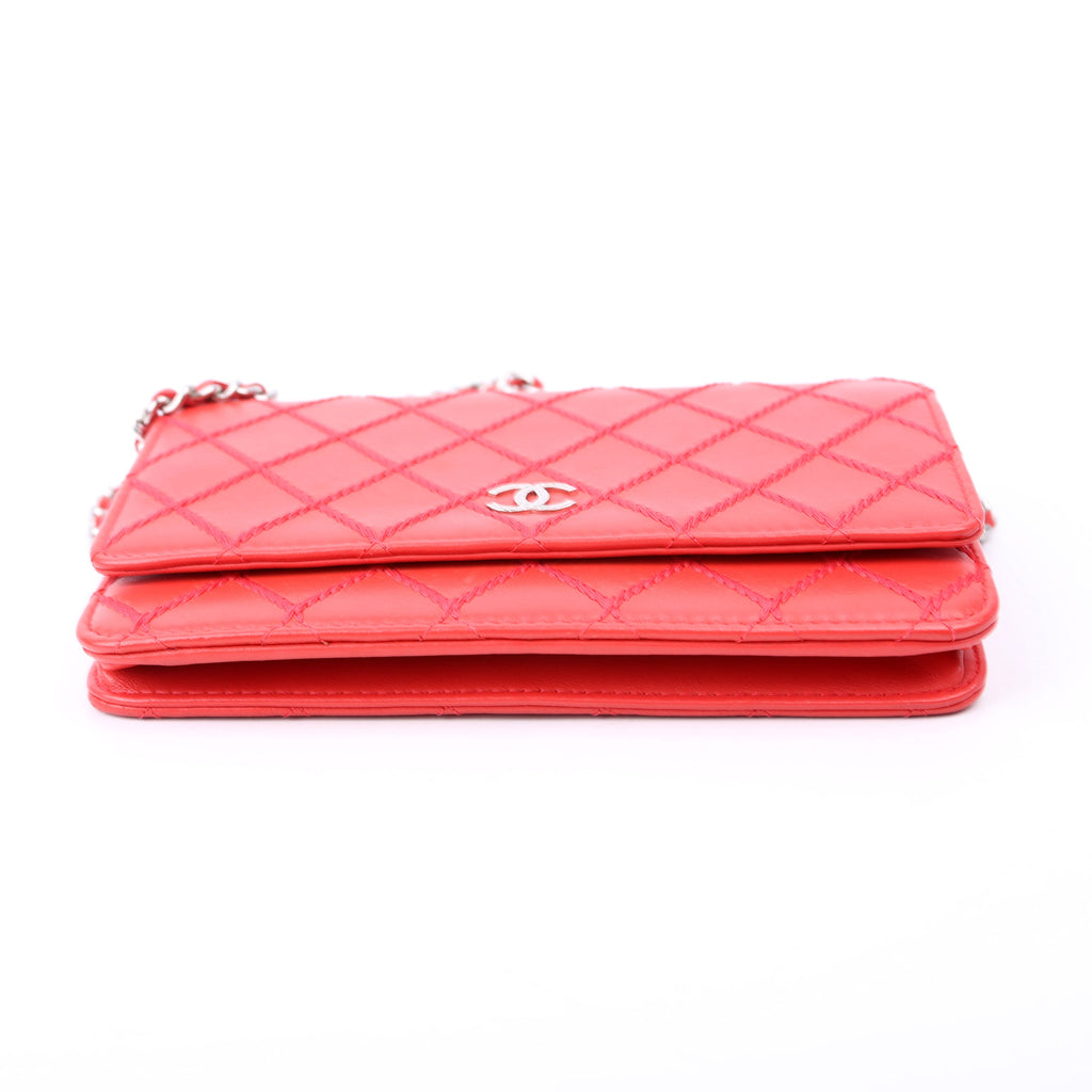 WOC Diamond Stitch Calfskin Red