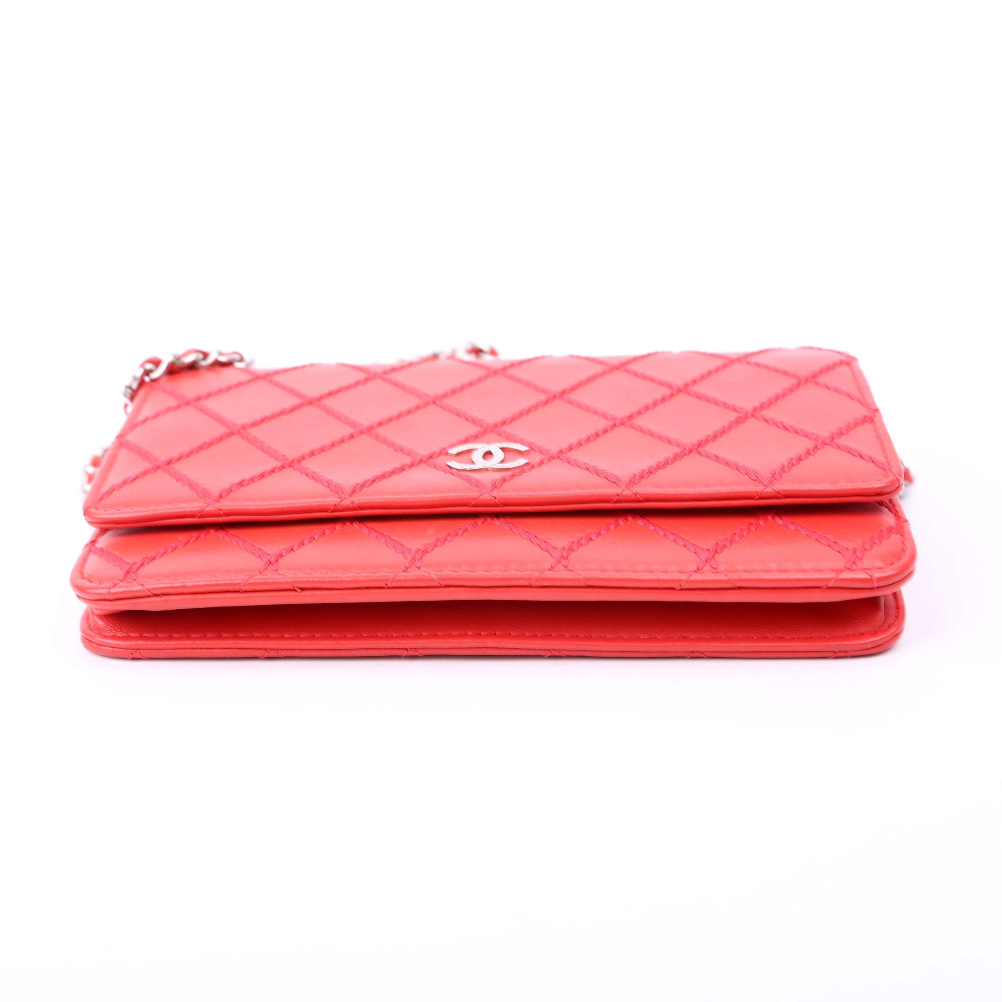 WOC Diamond Stitch Calfskin Red