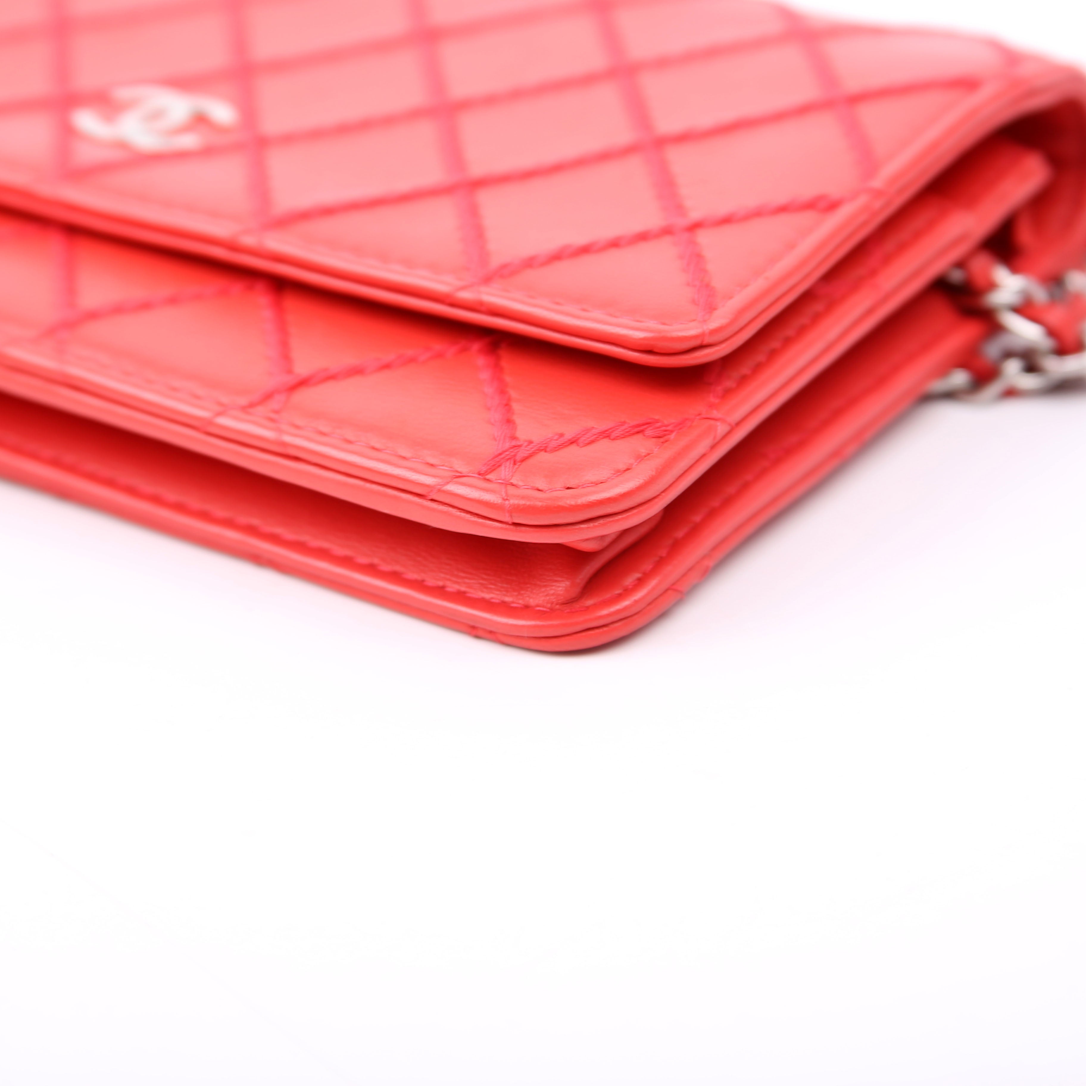 WOC Diamond Stitch Calfskin Red