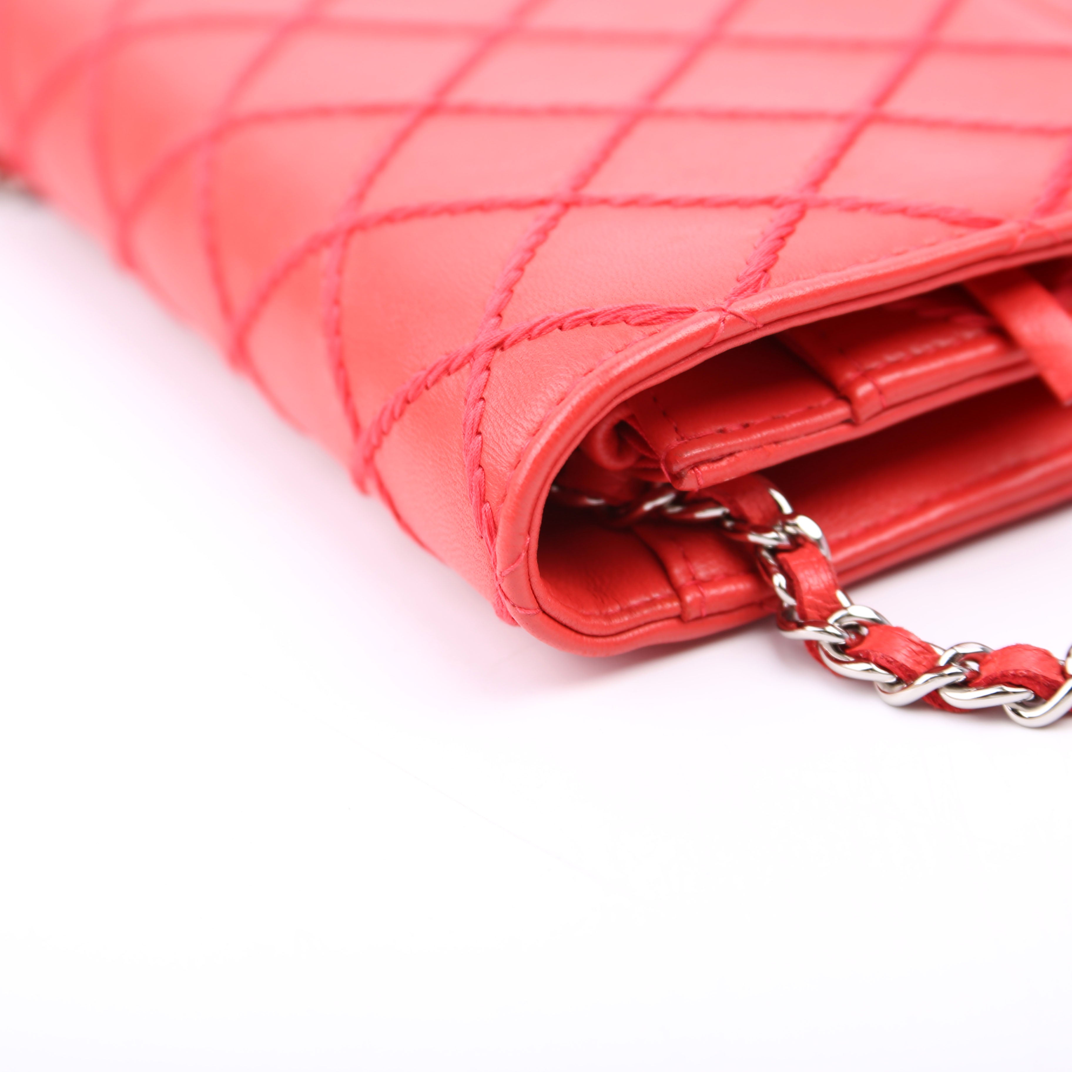 WOC Diamond Stitch Calfskin Red