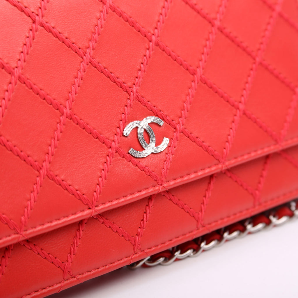 WOC Diamond Stitch Calfskin Red