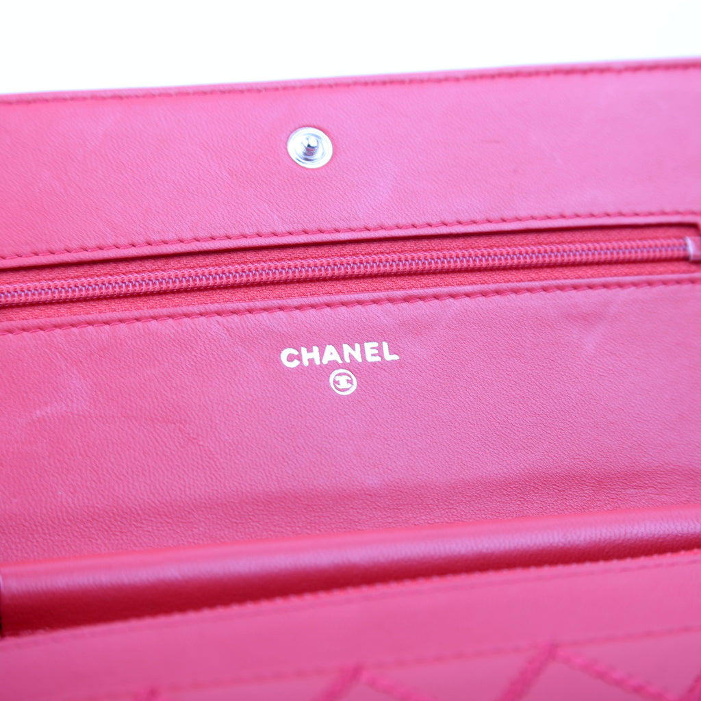 WOC Diamond Stitch Calfskin Red