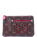 Pochette Plat Monogram Perforated Berry