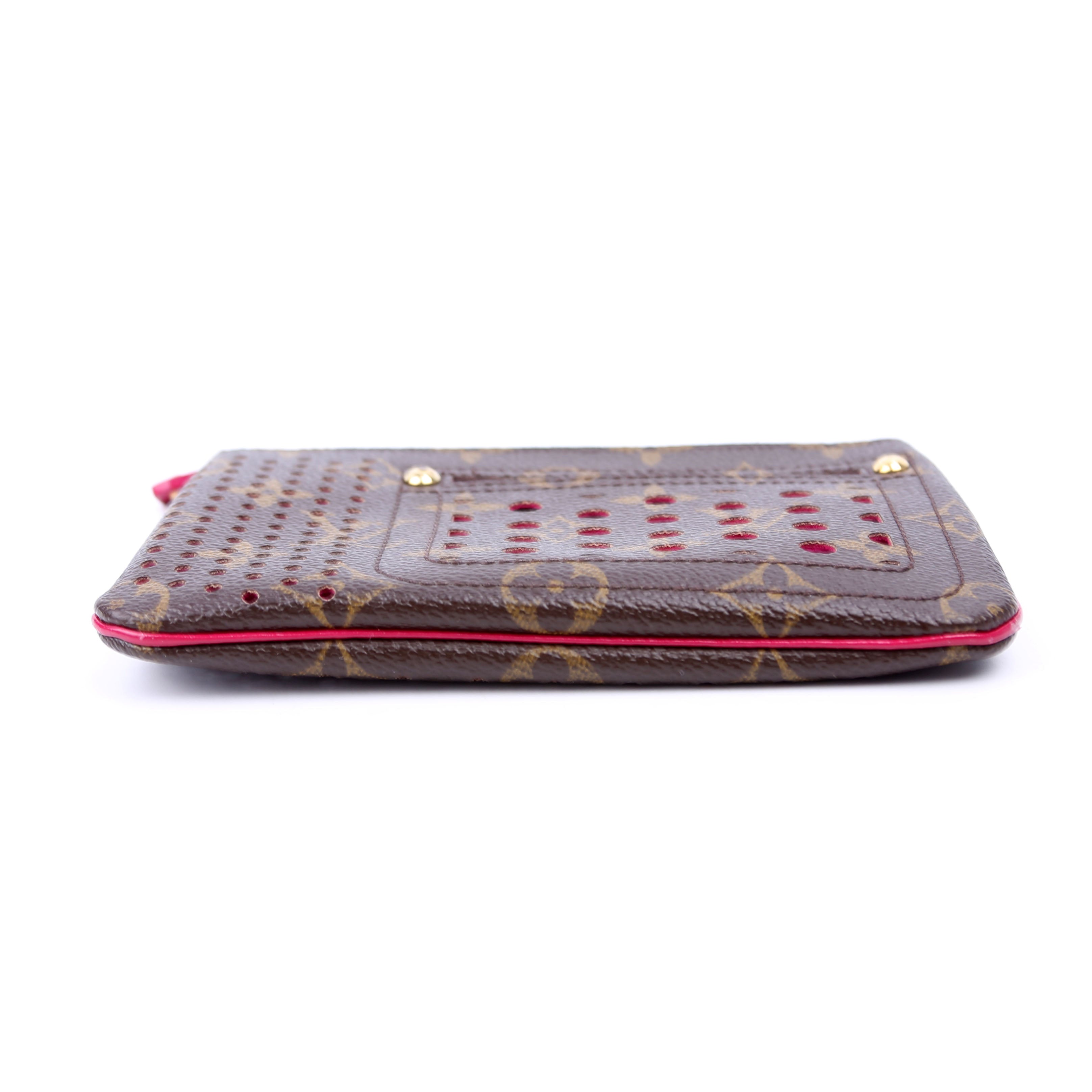 Pochette Plat Monogram Perforated Berry