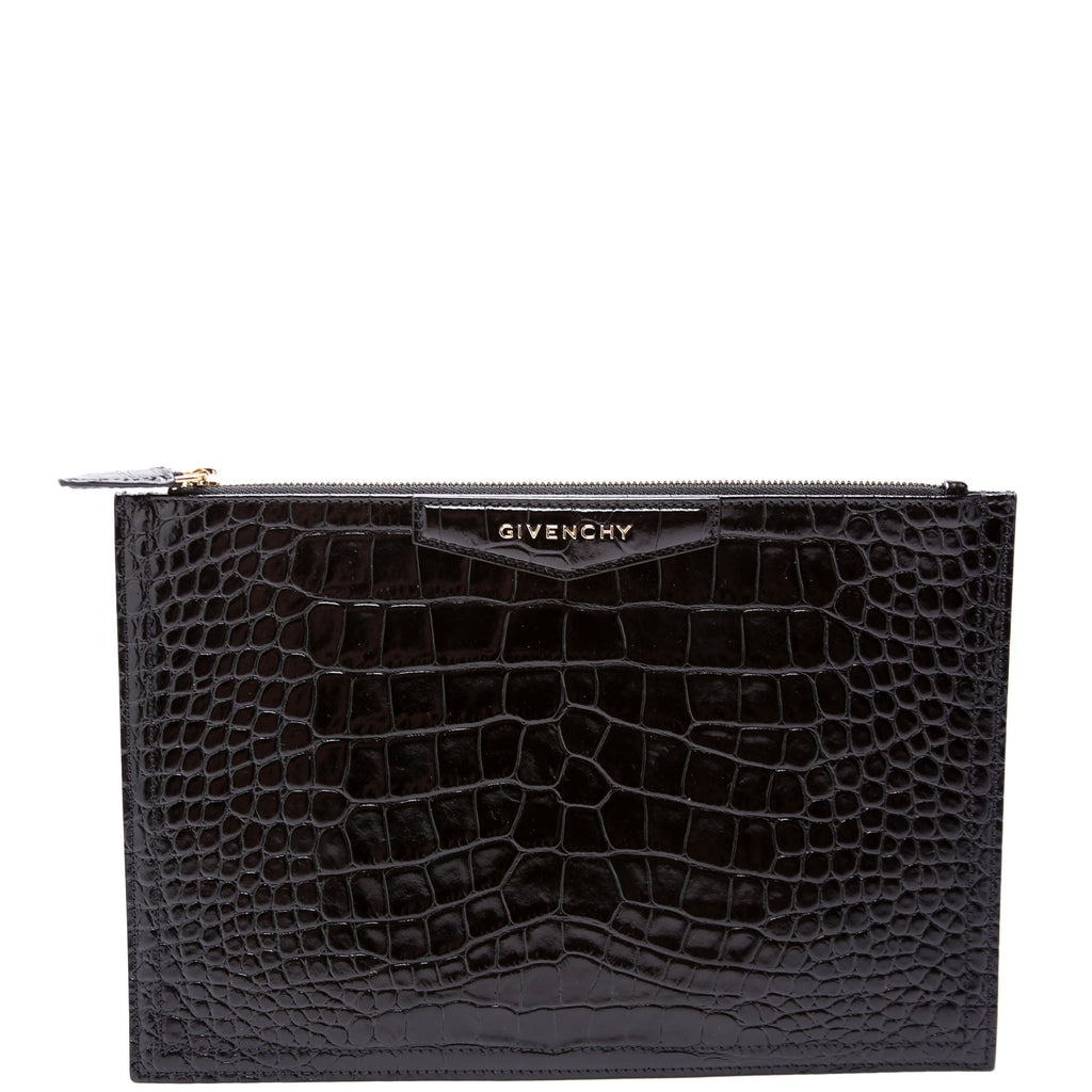 Antigona Large Flat Zip Pouch Black
