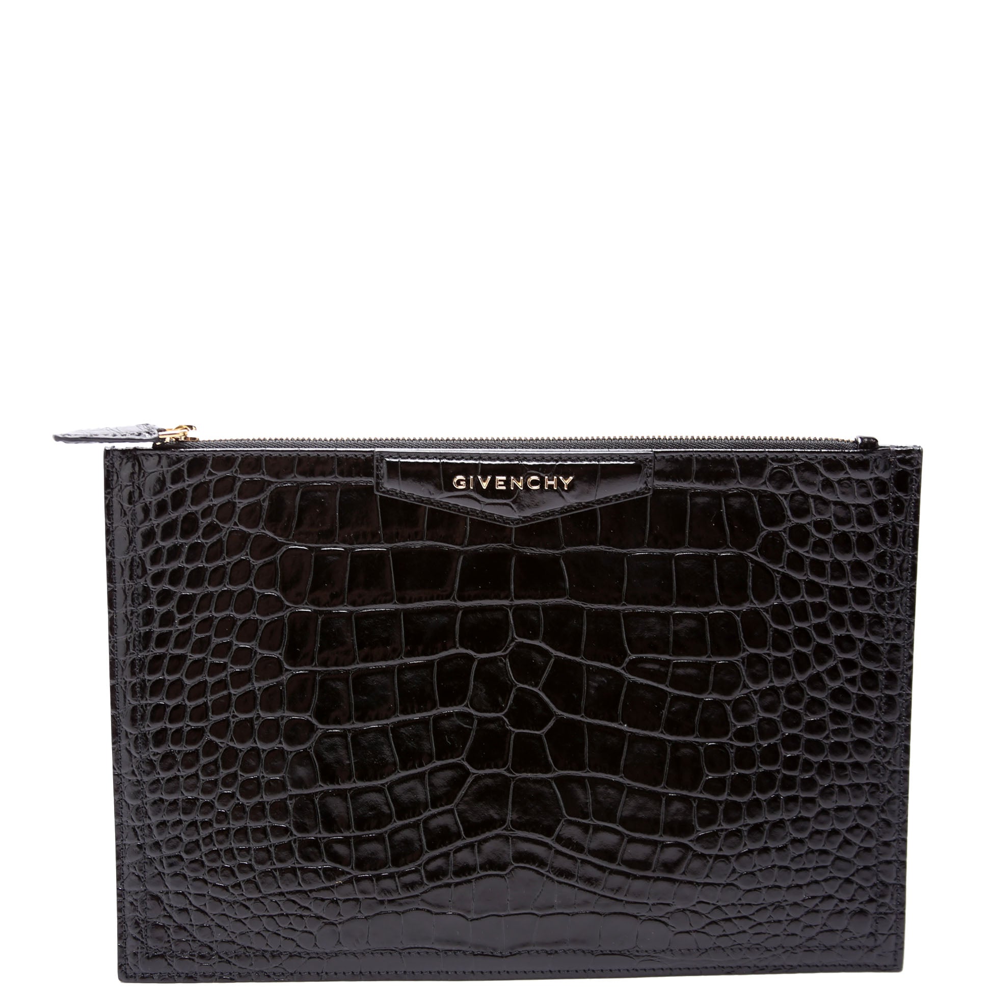 Antigona Large Flat Zip Pouch Black