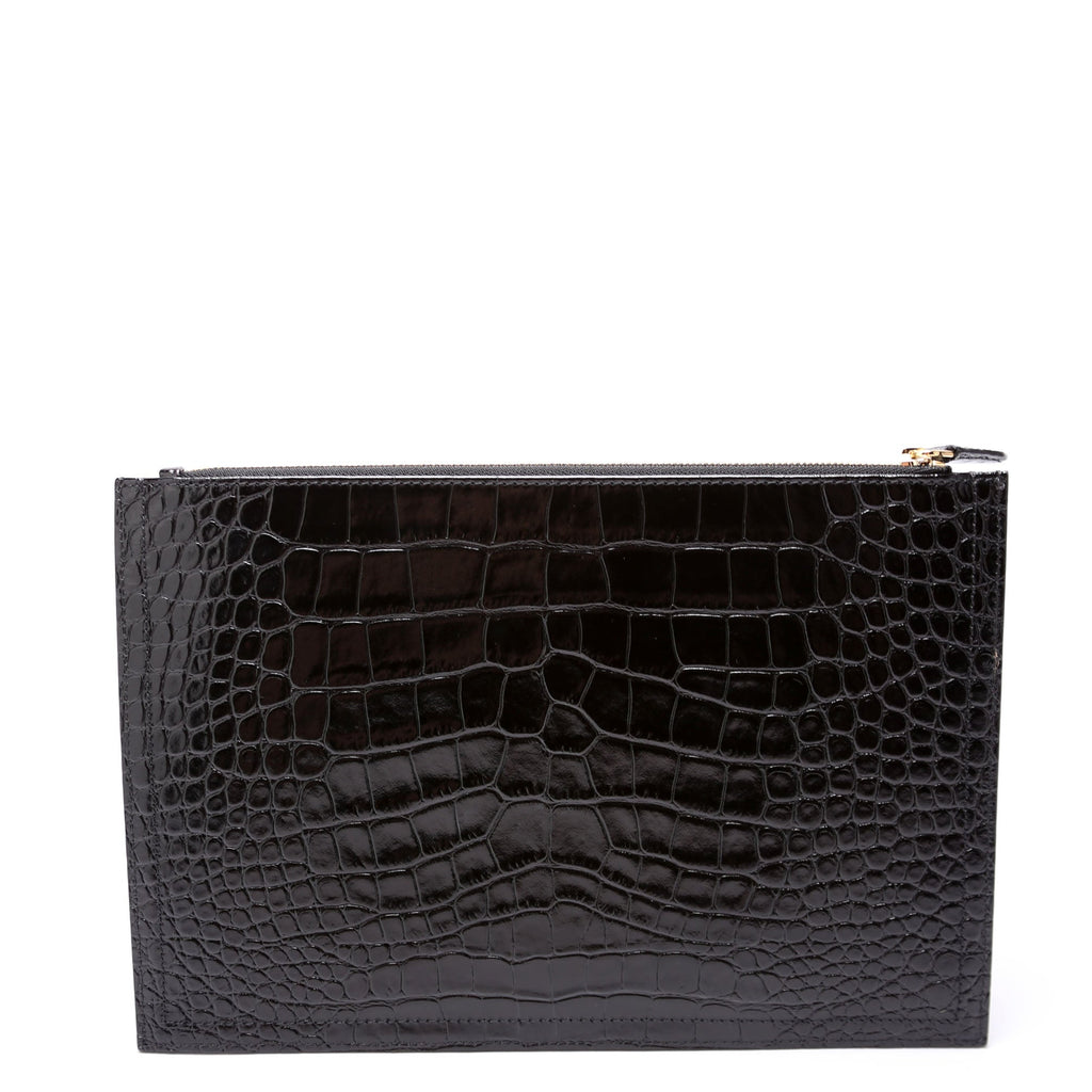Antigona Large Flat Zip Pouch Black