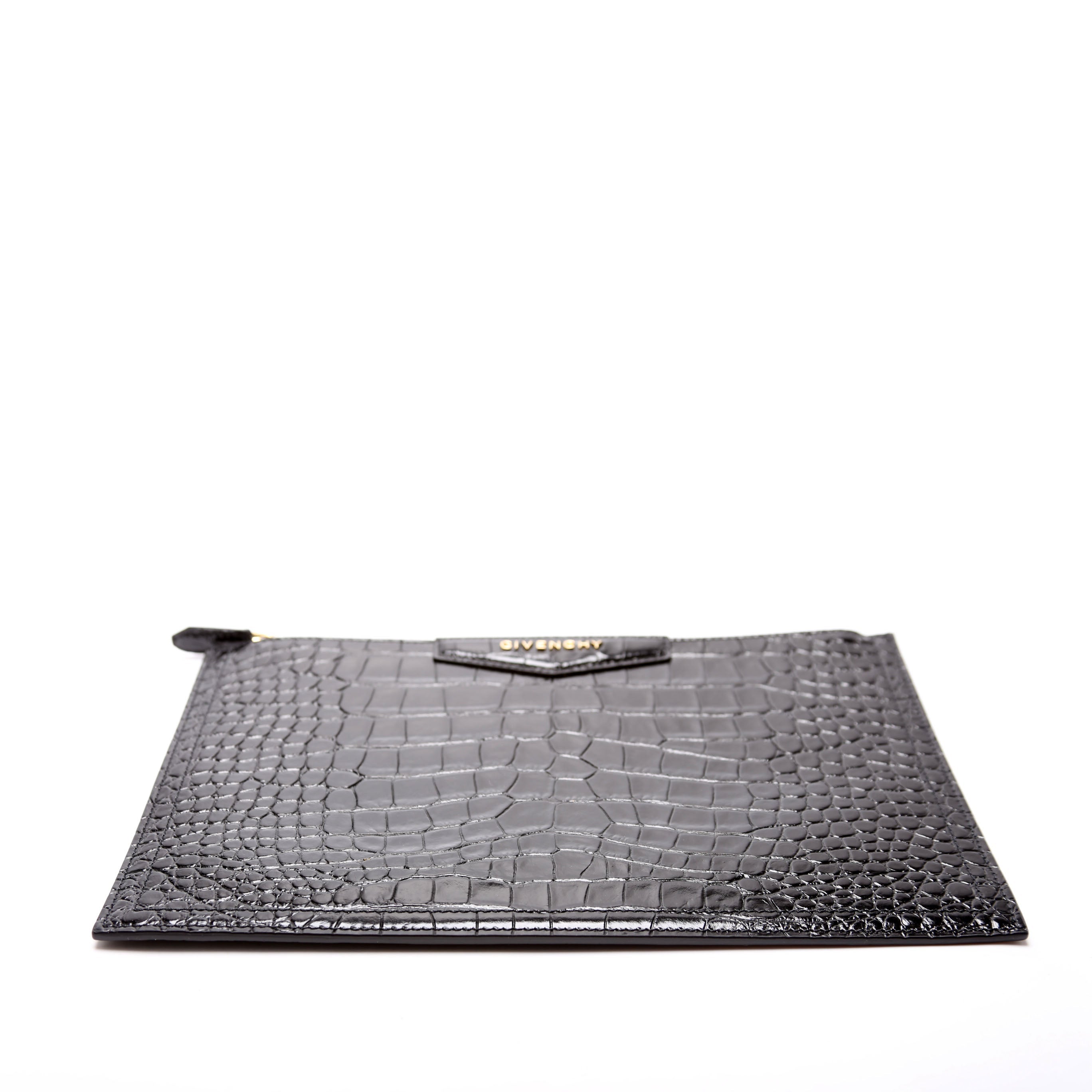 Antigona Large Flat Zip Pouch Black