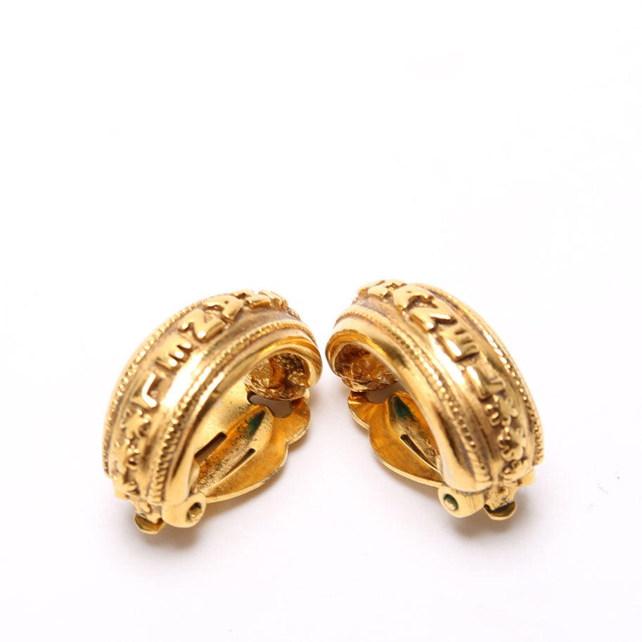 Vintage Clip-On Hoop Earrings Gold