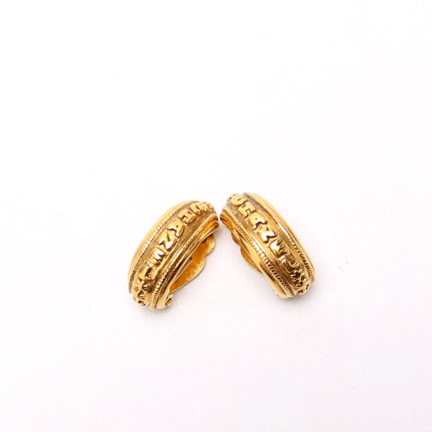 Vintage Clip-On Hoop Earrings Gold
