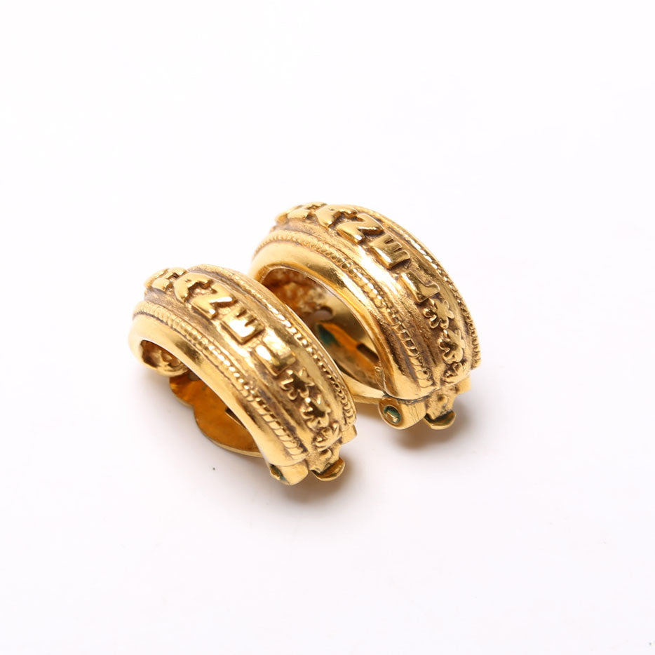 Vintage Clip-On Hoop Earrings Gold