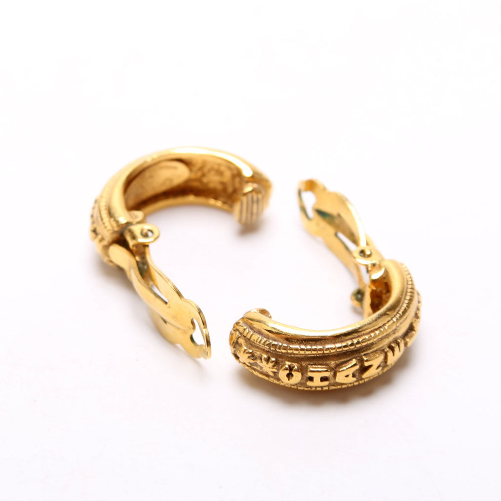 Vintage Clip-On Hoop Earrings Gold