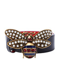 499637 Leather Queen Margaret Bee Belt Size 105/42 Black