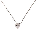 Heart Rhinestone Vintage Necklace Silver