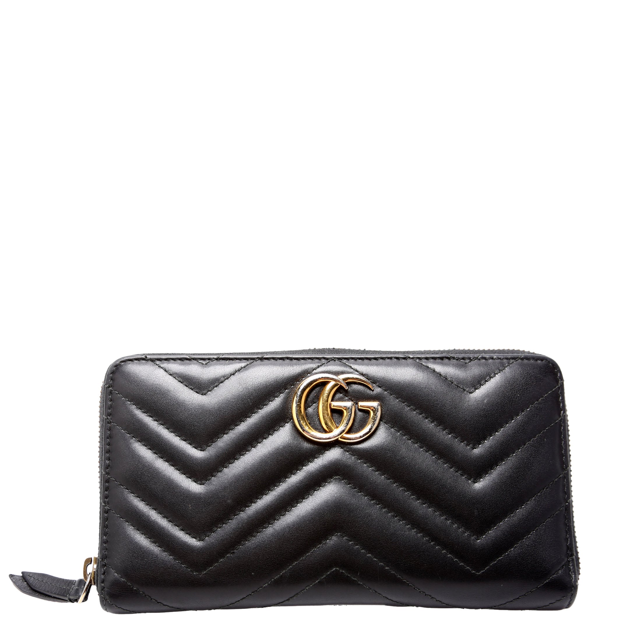 474814 GG Marmont Zip Around Organizer Wallet Black
