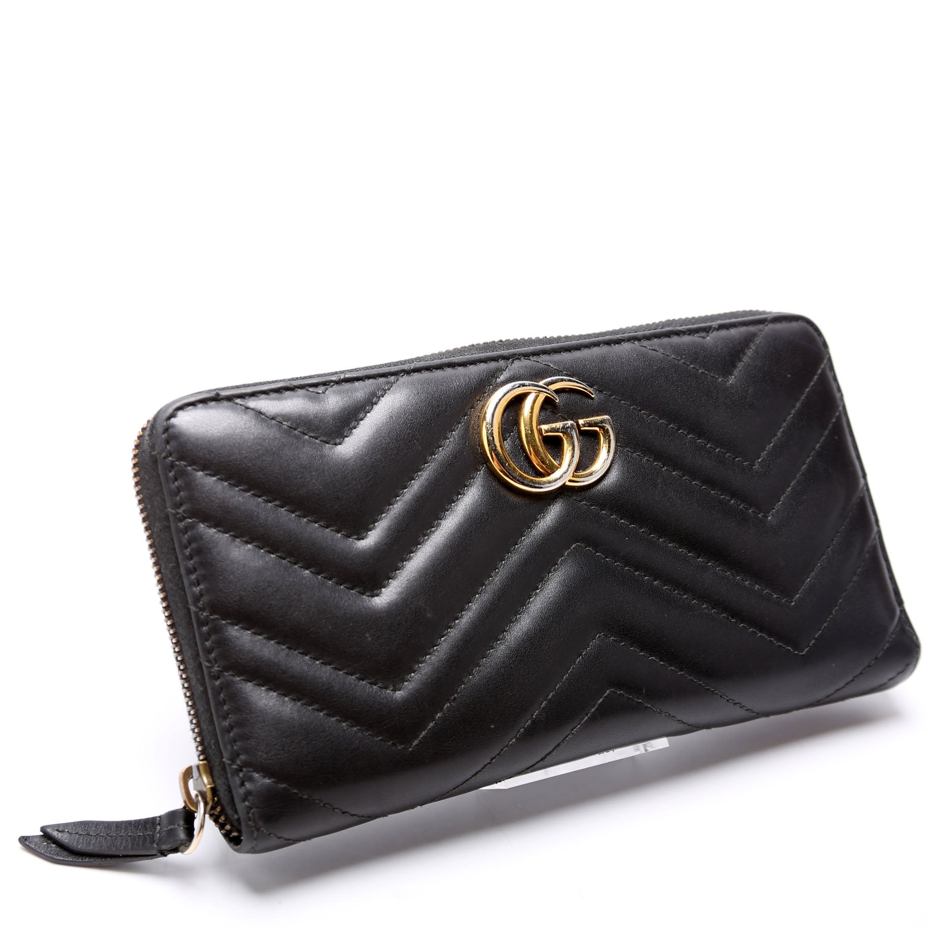 474814 GG Marmont Zip Around Organizer Wallet Black